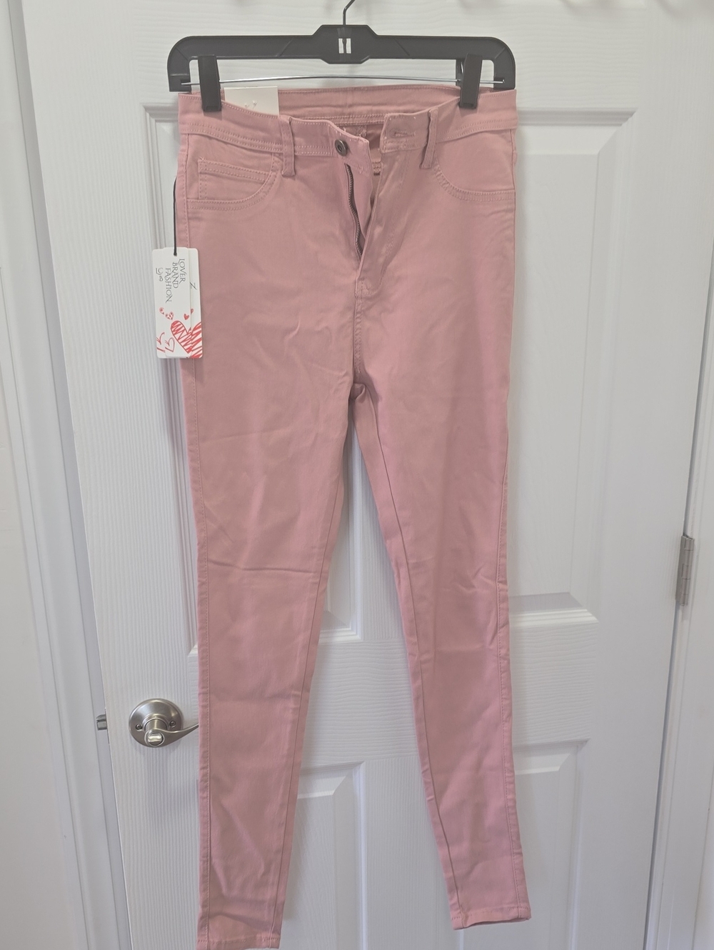 High-Rise Pink Skinny Jeans
